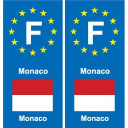 F Europe Monaco autocollant plaque