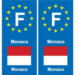 F Europe Monaco autocollant plaque