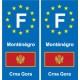 F Europe Monténégro Montenegro autocollant plaque