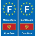 F Europe Monténégro Montenegro autocollant plaque