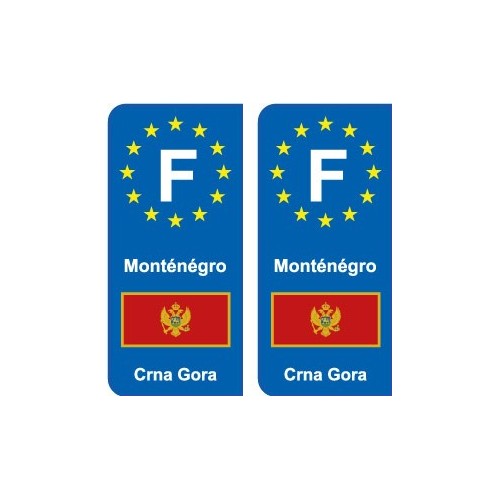 F Europe Monténégro Montenegro autocollant plaque