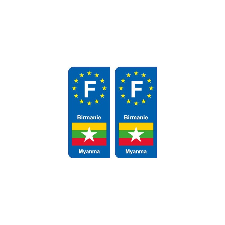 F Europe Birmanie Myanmar autocollant plaque
