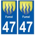 47 Fumel blason autocollant plaque stickers ville