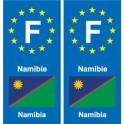 F Europe Namibie Namibia autocollant plaque