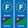F Europe Namibie Namibia autocollant plaque