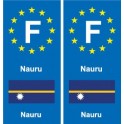 F Europe Nauru  autocollant plaque