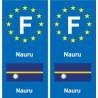 F Europe Nauru  autocollant plaque