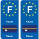 F Europe Nauru  autocollant plaque