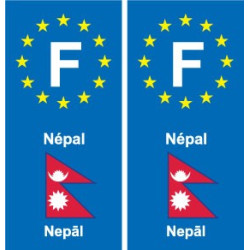 F Europe Népal Nepal autocollant plaque
