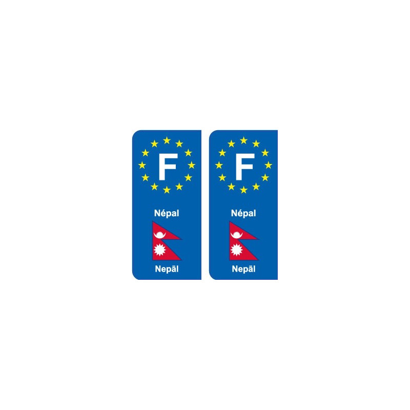 F Europe Népal Nepal autocollant plaque