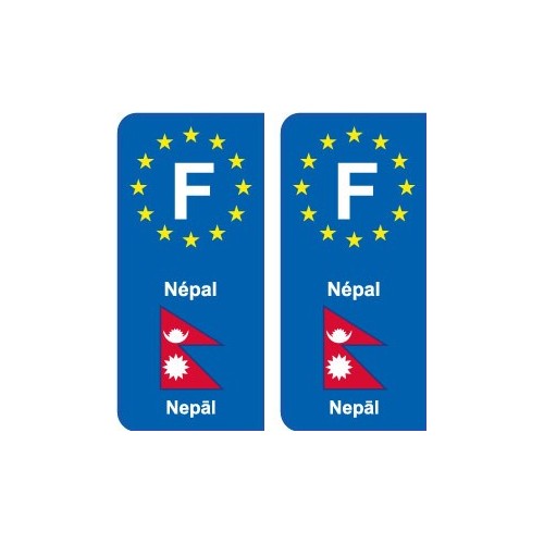 F Europe Népal Nepal autocollant plaque