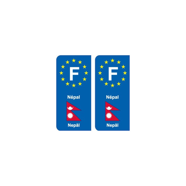 F Europe Népal Nepal autocollant plaque