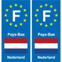 F Pays-Bas Netherlands autocollant plaque