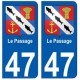 47 Le Passage blason autocollant plaque stickers ville