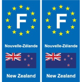 F Europe Nouvelle-Zélande New Zealand autocollant plaque