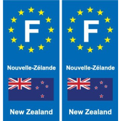 F Europe Nouvelle-Zélande New Zealand autocollant plaque