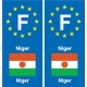 F Europe Niger  autocollant plaque