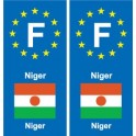 F Europe Niger  autocollant plaque