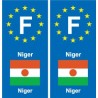 F Europe Niger  autocollant plaque