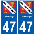 47 Le Passage blason autocollant plaque stickers ville