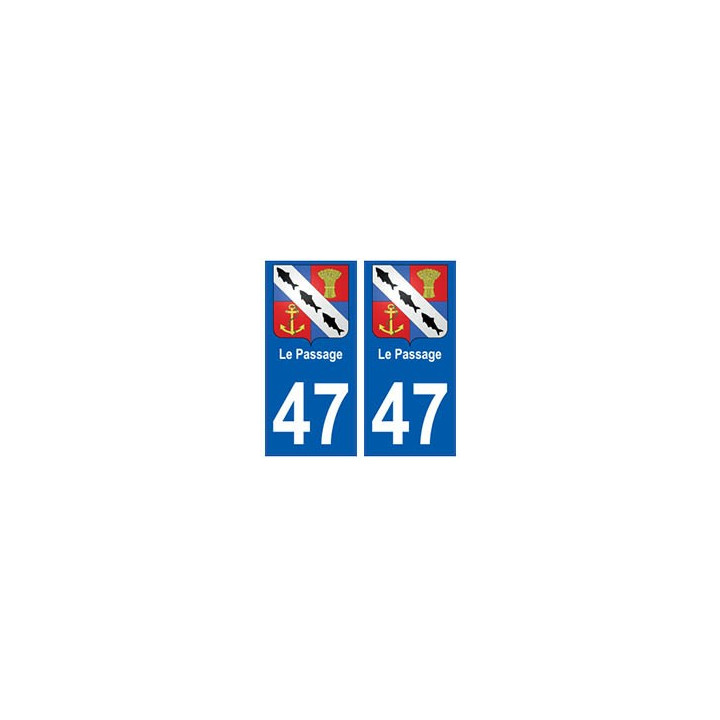47 Le Passage blason autocollant plaque stickers ville