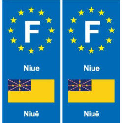 F Europe Niue  autocollant plaque