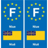 F Europe Niue  autocollant plaque
