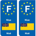 F Europe Niue  autocollant plaque