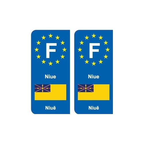 F Europe Niue  autocollant plaque