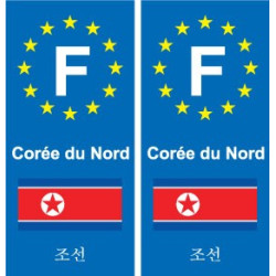 F Europe Corée du Nord North Korea autocollant plaque