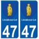 47 Livrade-sur-Lot blason autocollant plaque stickers ville