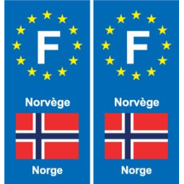 F Europe Norvège Norway  autocollant plaque