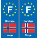 F Europe Norway Norway sticker plate