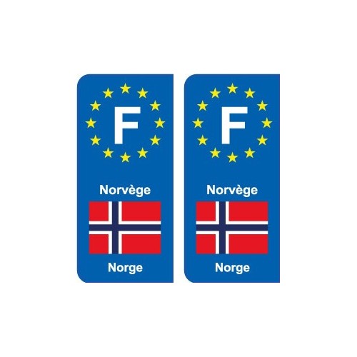F Europe Norvège Norway  autocollant plaque