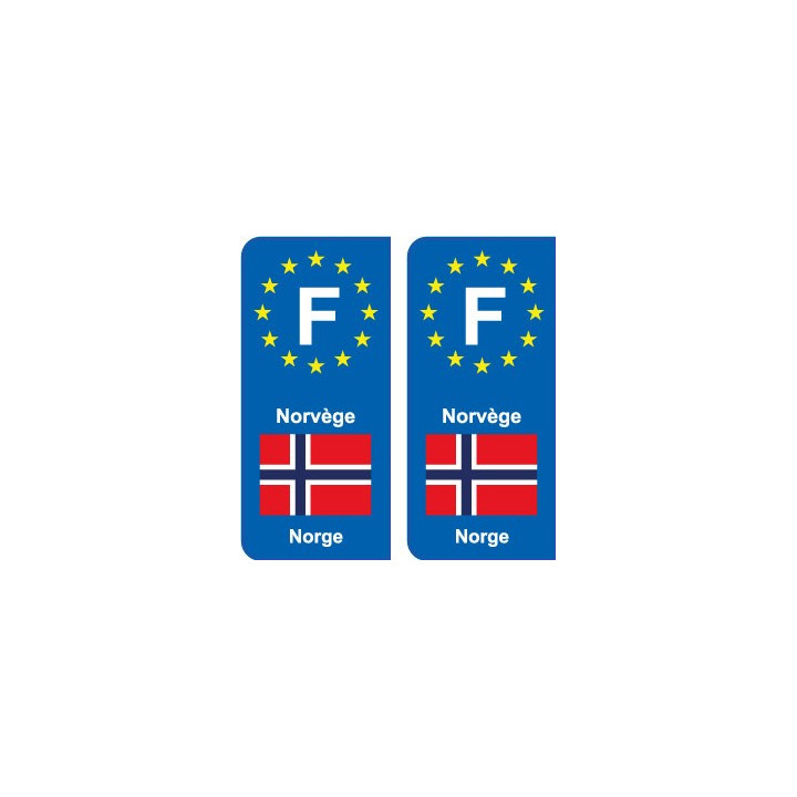 F Europe Norvège Norway  autocollant plaque
