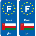 F Europe Oman  autocollant plaque