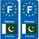 F Europe Pakistan autocollant plaque