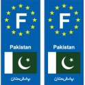 F Europe Pakistan autocollant plaque