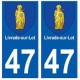 47 Livrade-sur-Lot blason autocollant plaque stickers ville