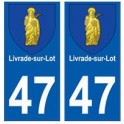 47 Livrade-sur-Lot blason autocollant plaque stickers ville