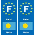 F Europe Palau autocollant plaque
