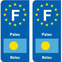 F Europe Palau autocollant plaque