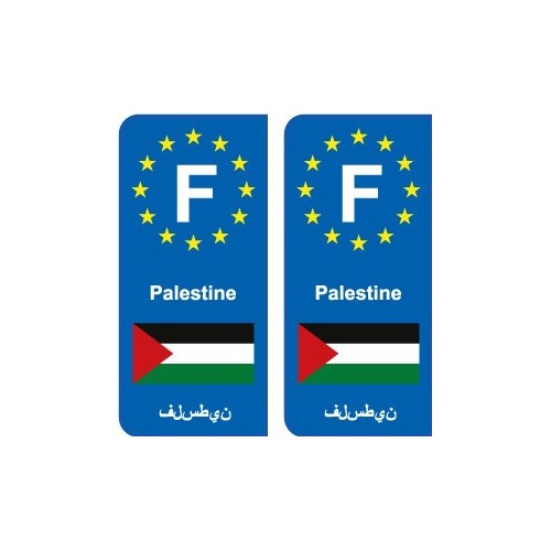 Autocollant Palestine 2 plaque immatriculation blason département