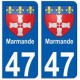 47 Marmande blason autocollant plaque stickers ville