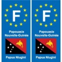 F Europe Papouasie-Nouvelle-Guinée Papua New Guinea autocollant plaque