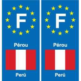 F Europe Pérou Peru autocollant plaque