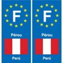 F Europe Pérou Peru autocollant plaque
