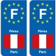 F Europe Pérou Peru autocollant plaque
