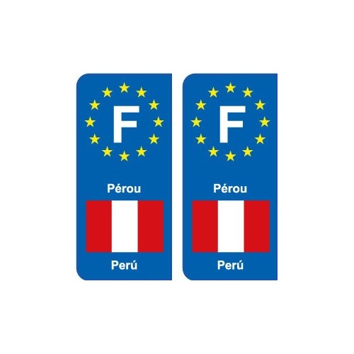 F Europe Pérou Peru autocollant plaque