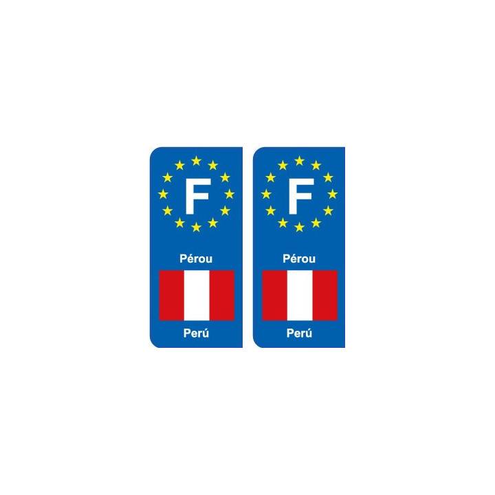F Europe Pérou Peru autocollant plaque